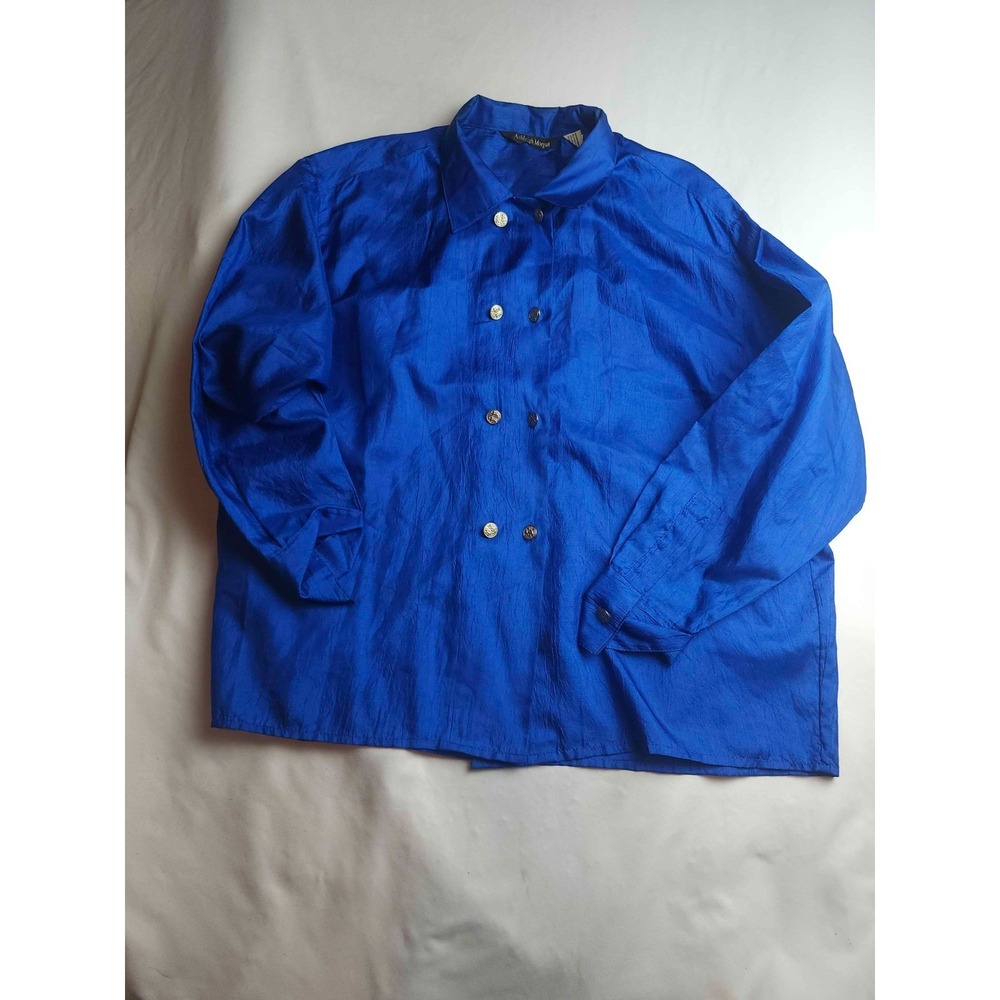 Vintage 90s Ashleigh Morgan Button Up Womens Size 14 Blue Preppy Classic Elegant